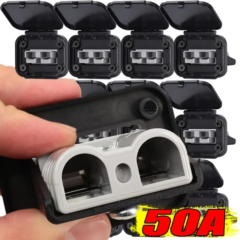 1Set 50A Cable Connectors Plug Flush Mount Bracket Panel Cover for Caravan Camper Boat Truck Plug Connectors Accessories
