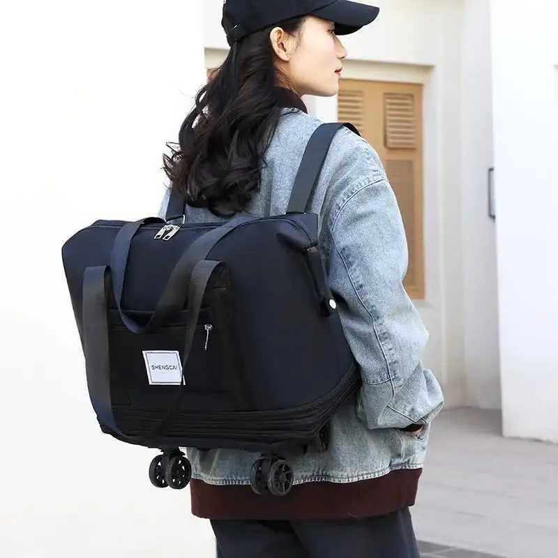 Universal wheel travel bag Light portable duffel bag storage bag waiting for delivery bag dry wet separation large  bag