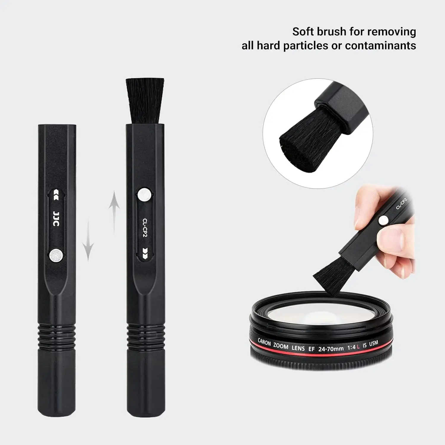 JJC Lens Cleaning Pen Cleaner Brush for Camera Lens Filters Camcorders Leupold Scope Binoculars Keyboards VR Headset LCD Screen