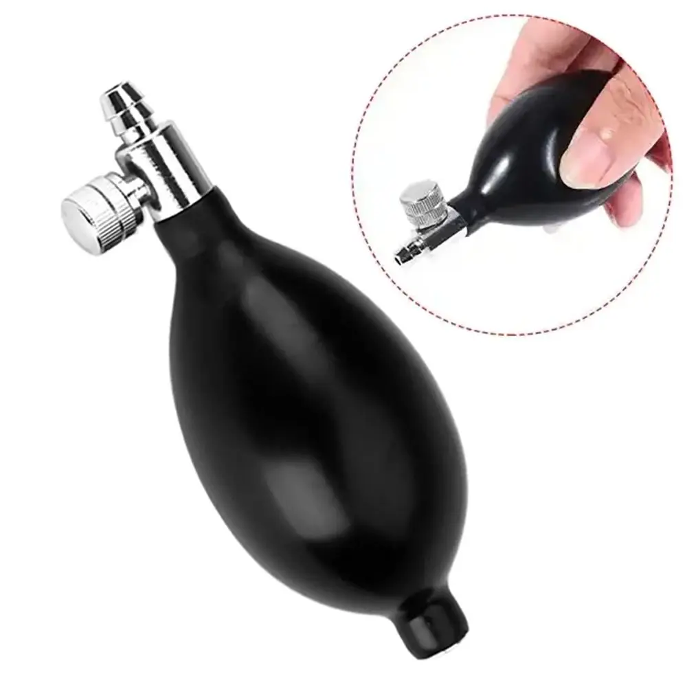 1Pcs Hand Squeeze Blood Pressure Latex Bulb Manual Inflation with Twist Air Release Replacement Inflation Bulb Pump Pump Black