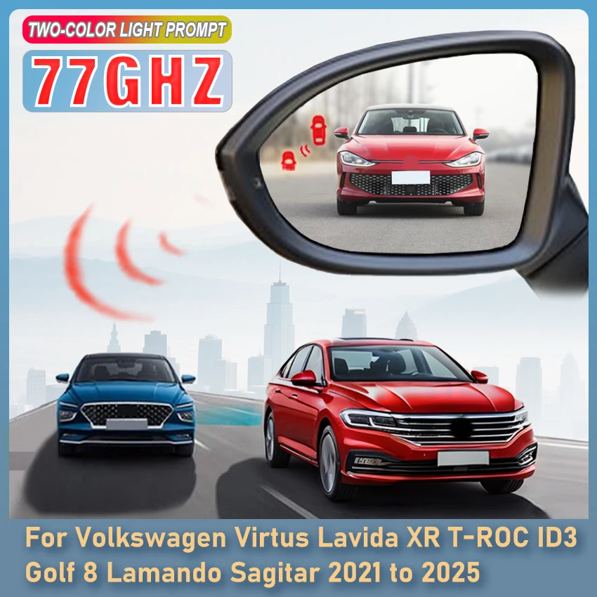 Detector de radar BSD BSM BSA de 77GHZ para autos Volkswagen Virtus, Lavida XR, T-ROC, ID3, Golf 8, Lamando, Sagitar 2021 a 2025