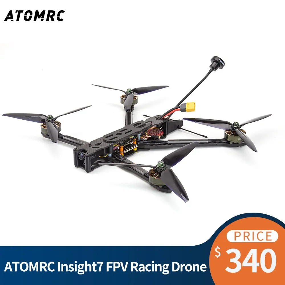 ATOMRC Insight7 Long Range FPV Racing Drone BLS 45A 6S 4IN1 ESC 2806.5 1350kv Motor BE220 GPS Long Range Light Weight