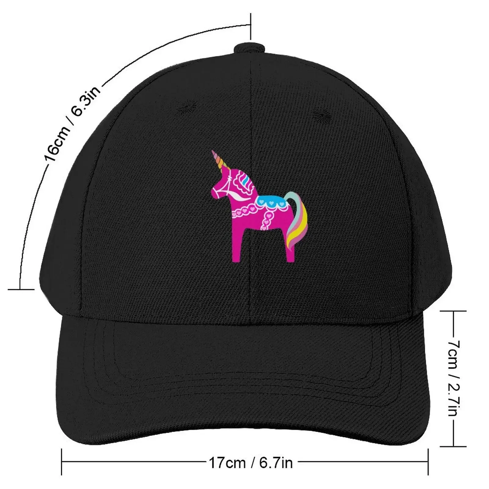 Pink Dala Unicorn Horse Fun Swedish Baseball Cap Wild Ball Hat Sunscreen Golf Women Men's