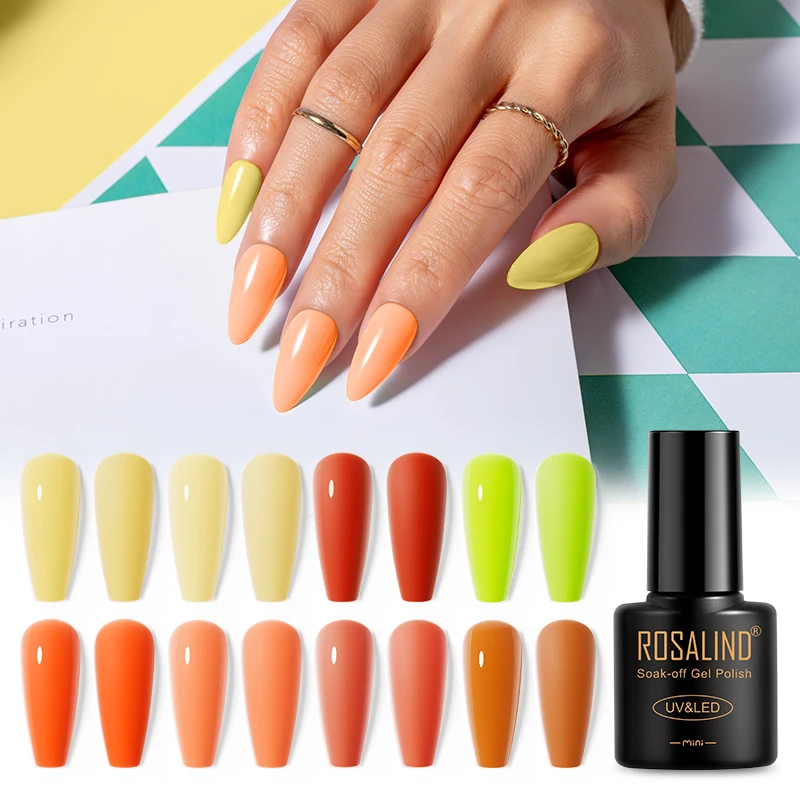 Rosalind 80 Kleuren Nagelgellak Salon Semi-Permanente Behoefte UV Heldere Basis Top Coat Gel Lak Voor Zomer Nail Art