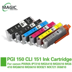 Magic Hero PGI 150 CLI 151 Ink Cartridge For canon PIXMA IP7210 MG5410 MG5510 MG6410 MG6610 MG5610 MX921 MX721 IX6810 Printer