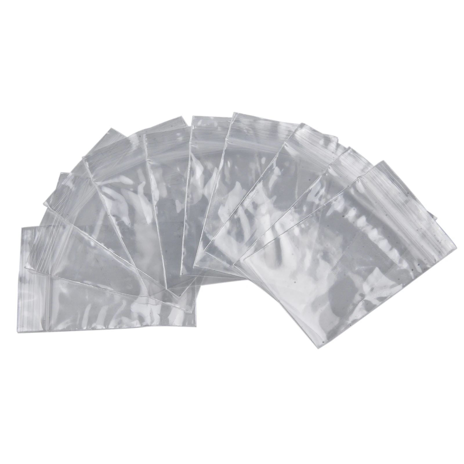 100Pcs Reclosable Clear Plastic Packaging Bags Strong Poly Zip Locks Baggies Grip Self Seal Resealable Baggy For Candy Packing