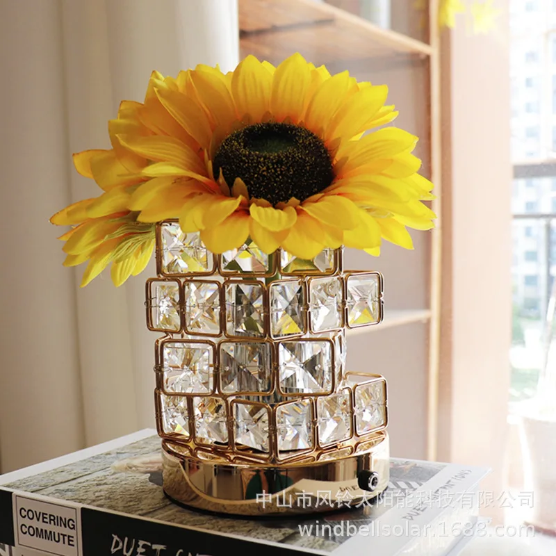 Sunflower LED Night Light, Rose Crystal Decoration for Desktop, Bedroom, Bedside Atmosphere, Desk Lamp, Birthday Gift