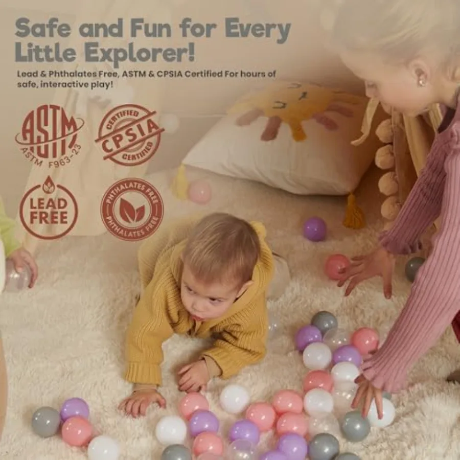 Ball Pit Ballen 100 Lila Kleur Ballen 5.5 cm Zachte BPAFree Plastic Ballen voor Baby Ball Pit Box en Bounce House CrushProof Sen