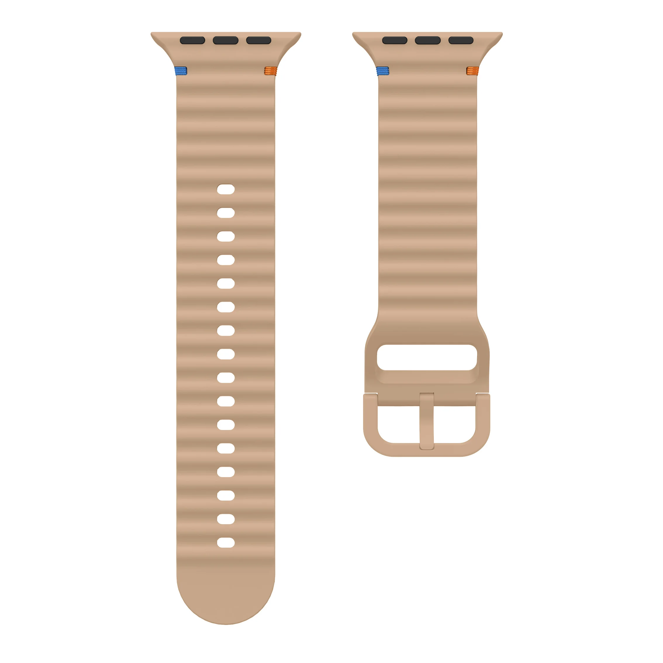 Wellenförmig genähtes Silikonarmband für Apple Watch 12 11 10 46mm 42mm Ultra 4/3/2 49mm Armband iWatch 9 8 SE 45mm 41mm 44mm Band – Detail 27
