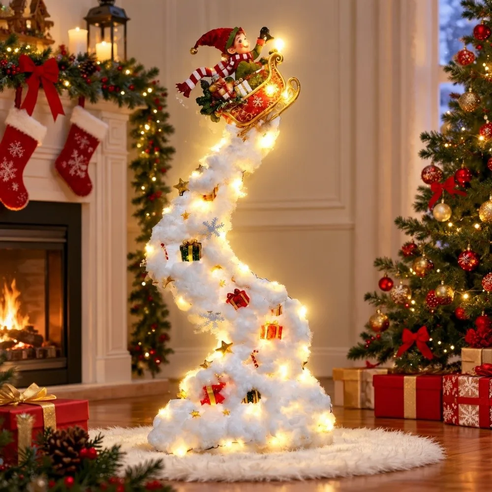 Cascading Glowing Angel Blessing Wall Light Star Durable Wall Decor Santa Light Warm Atmosphere Beautiful and Elegant
