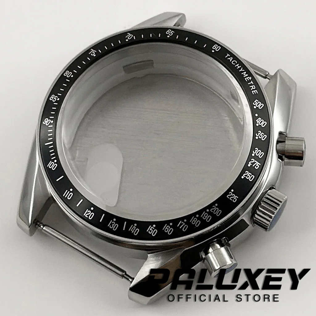 40mm Men\'s Watches Metal Watch Case Accessories Watch Parts For VK63 VK63A Quartz Movement Fits 20mm strap Watch Box