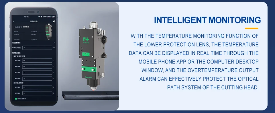 Raytools BM06K High-performance Automatic Focus Laser Cutting Head with 6KW Power Level QBH QD G5 Multiple Fiber Interfaces