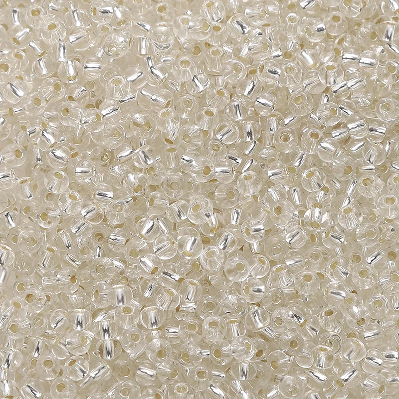 300pcs Silver Lined Seed Beads, 3mm Round Czech Glass Beads