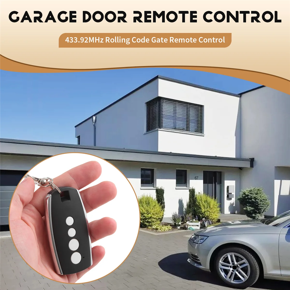 For GATES STYLO2K Garage Door Remote Control 433.92MHz Rolling Code Gate Remote Control Hand Transmitter