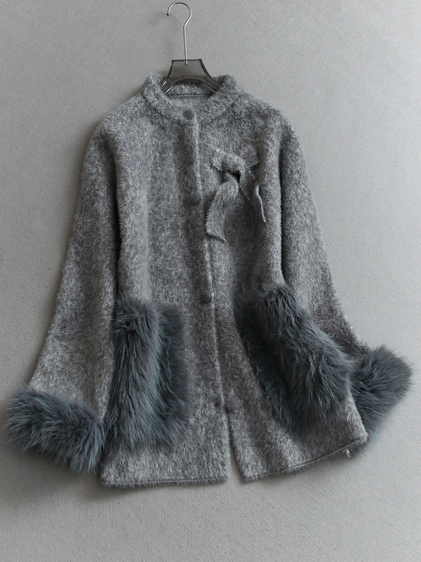 

Thickened Loose Long Sleeve round Neck Knot Women's Knitted Sweater Spring 2026 New Style Casual Comfortable Coat
