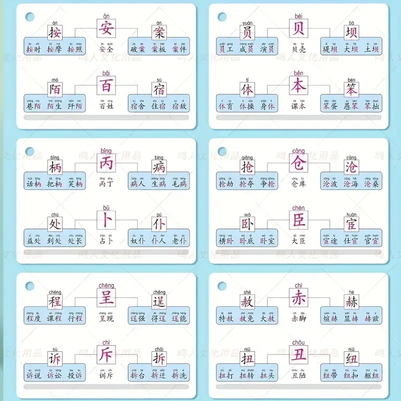 792 commonly used Chinese character learning cards, beginner's Chinese character learning recognition card