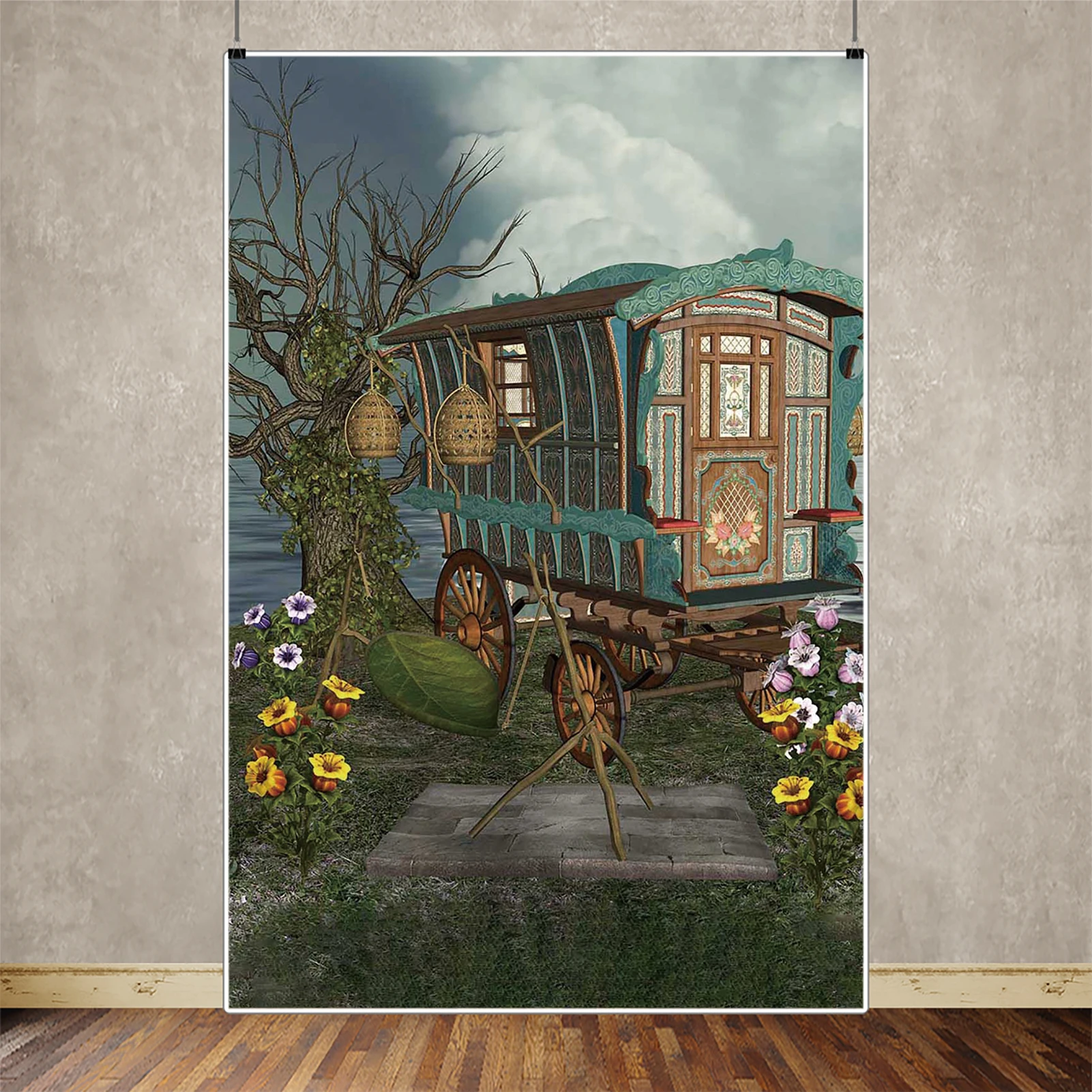 MOON.QG خلفية غابة حالمة خلفيات عشب السماء ملصق فوتوزون خلفية للتصوير الفوتوغرافي مستلزمات الحفلات للأطفال