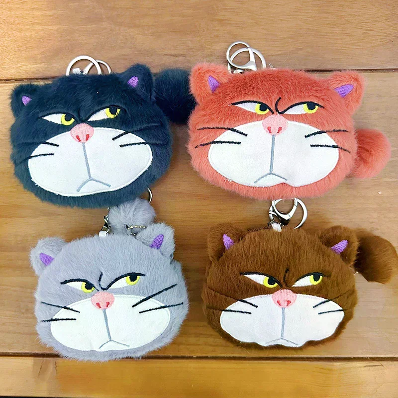 Cute Cartoon Cat Plush Coin Purse Keychain Earphone Storage Bag Backpack Hangings Ornament Gifts Accessories Daily Use