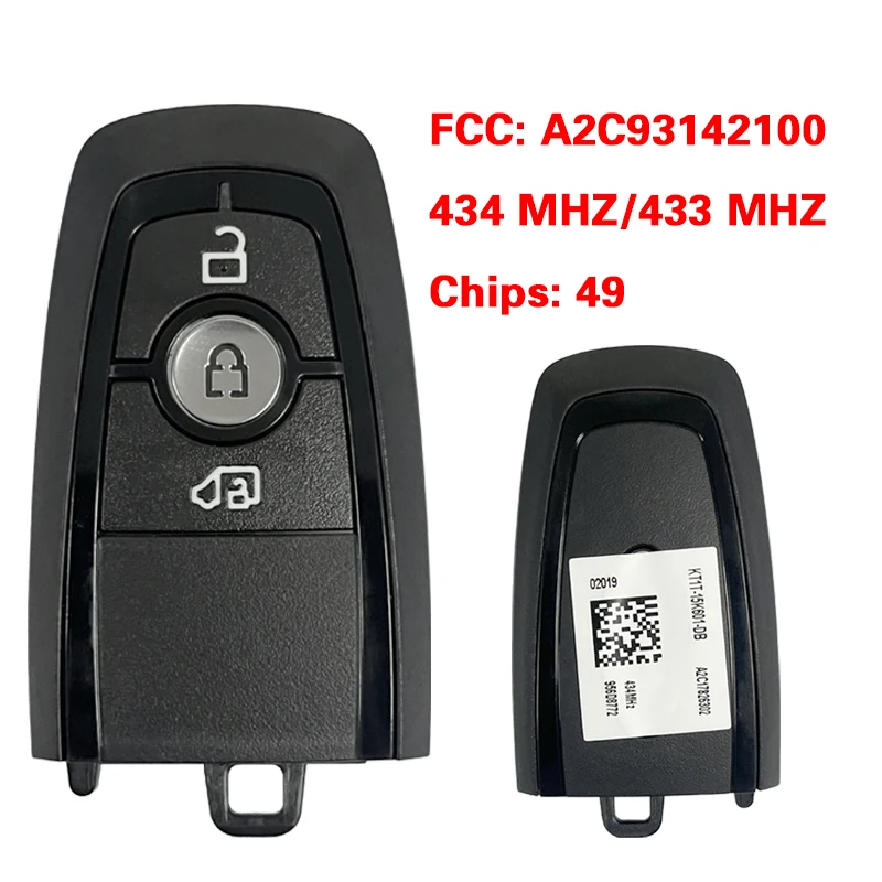

CN018147 Original 3 Button Business Car Buttons FCC M3N A2C93142100 434Mhz 49 Chip Remote For Ford Edge Galaxy Figo S-Max 2017+