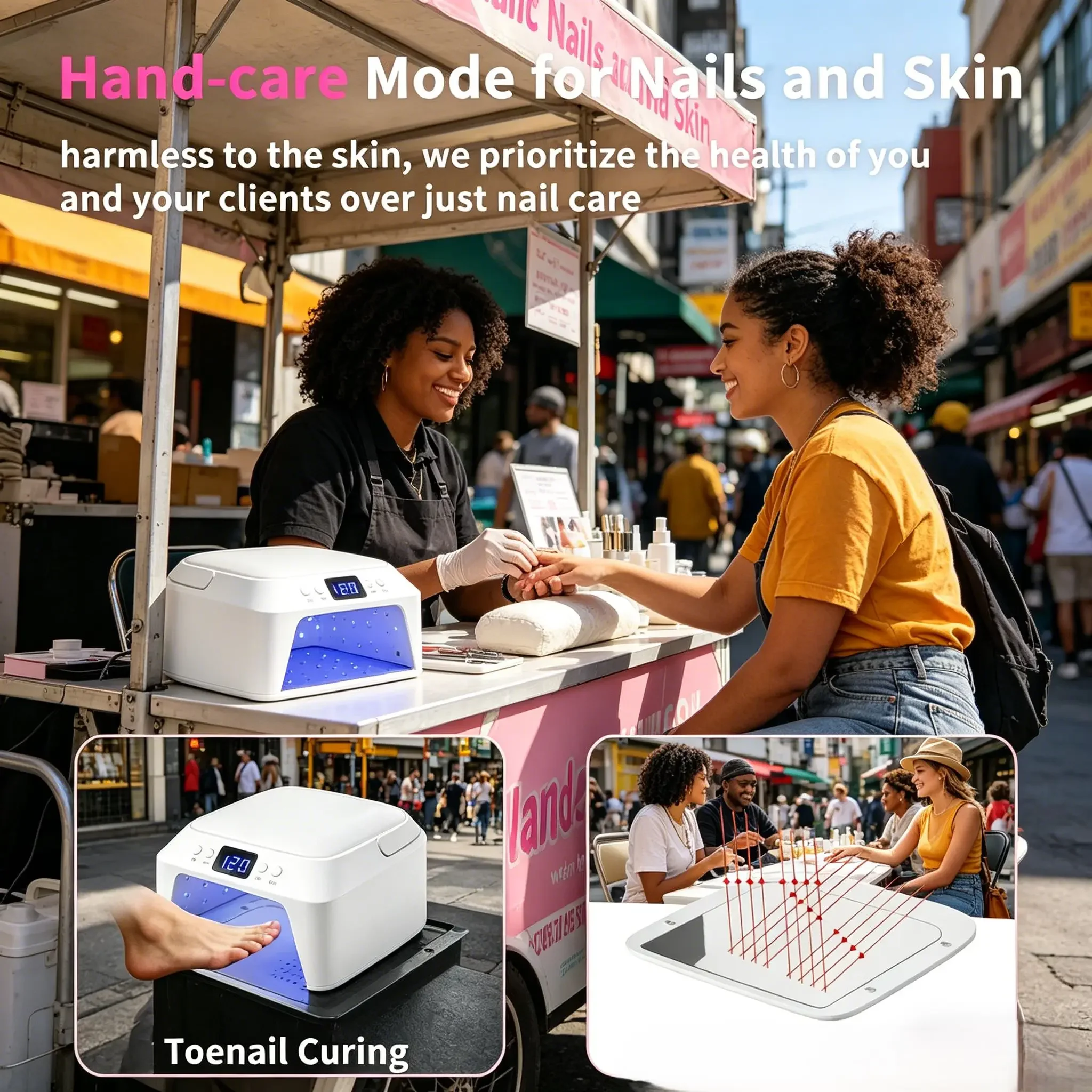 

72W 71 LEDs UV Nail Lamp, Large‑Capacity Nail Dryer with Hand Rest Pillow, Smart Auto‑Sensor Professional Manicure UV Light