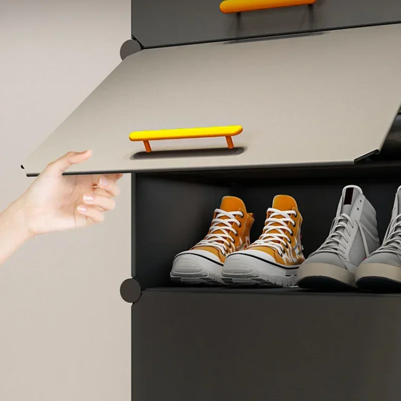 

Шкаф для обуви ультратонкий, многоуровневый бытовой пыленепроницаемый стеллаж для обуви, небольшой узкий стеллаж для обуви, за дверью