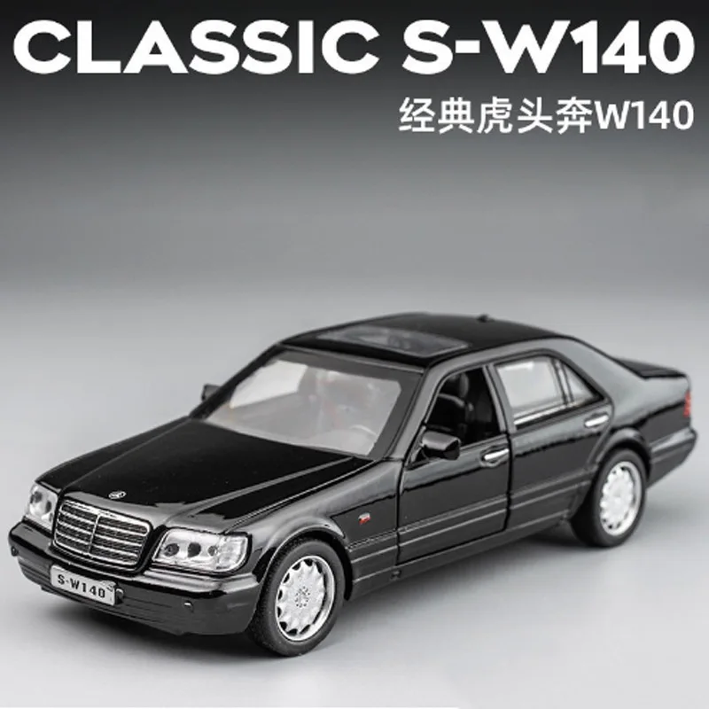 1:32 Mercedes Benz S W140 Alloy Model Car Sound Light Pull-back Light Sound Alloy Vehicle Model Toys For Children