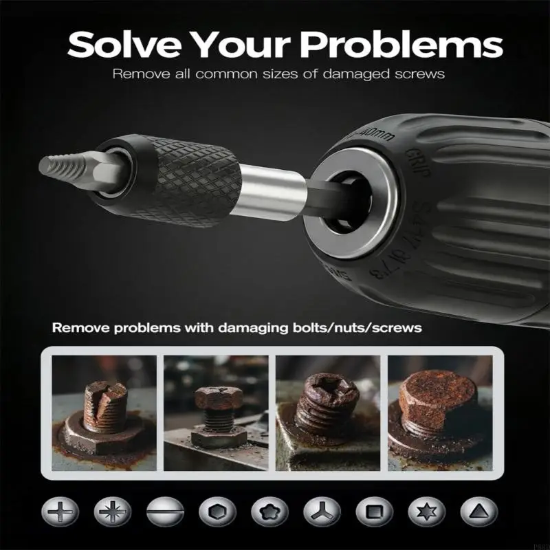 

11Pcs Convenient Bolt Extractor Drill Bit Broken Bolt Damaged Screw Extractor