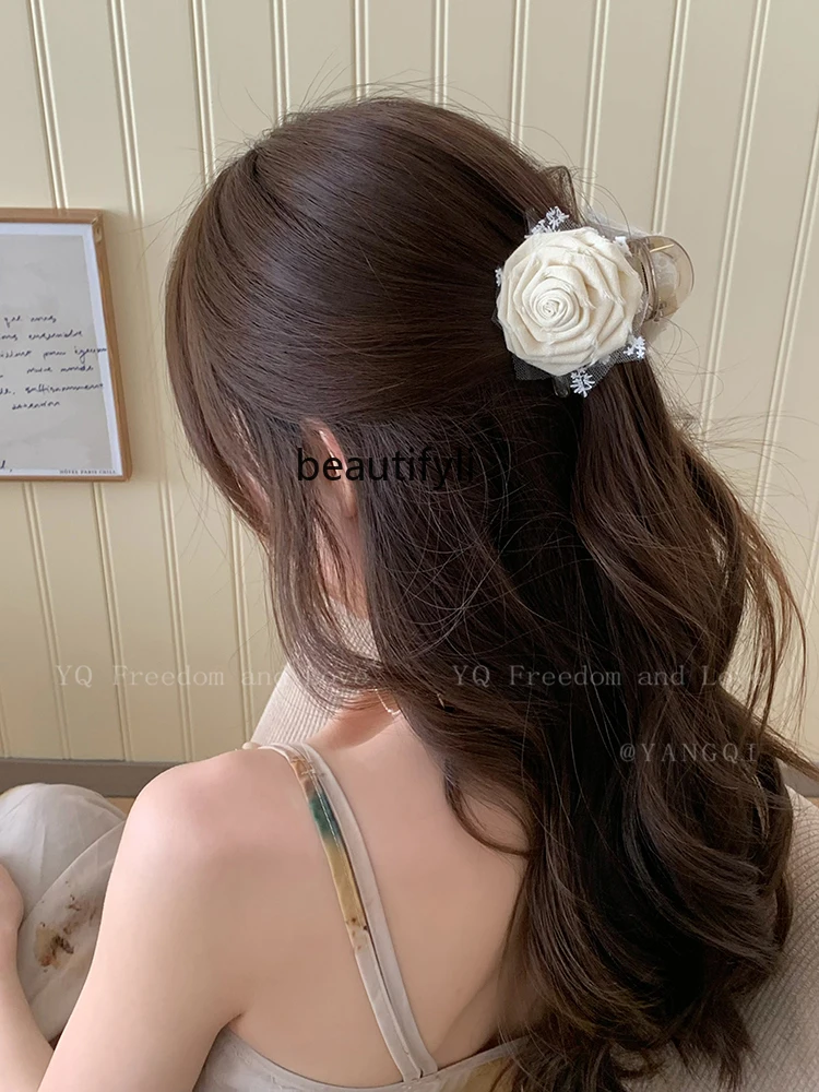 

Dried Rose Flower Hair Clip New High-Grade Flower Barrettes Head Flower Back Hair Updo Decorative Headdress