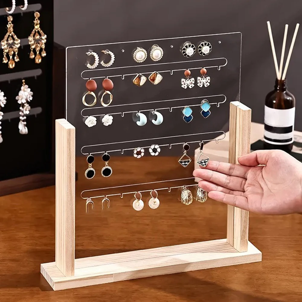 أقراط المجوهرات عرض موقف حلقة رئيسية عرض حامل سحر المنظم أقراط دعم تخزين حامل مجوهرات شفاف