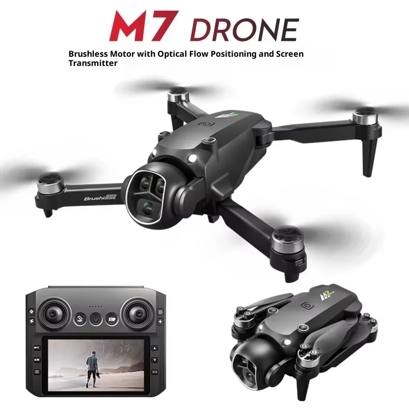 

M7 360° Obstacle Avoidance Drone with Screen Controller Quadcopter with Dual Cameras HD FPV RC Remote Control Airplane