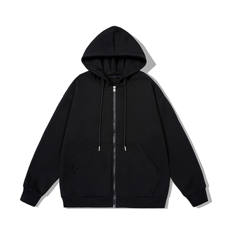 Kaos Hoodie Kasual Resleting Musim Semi Gugur, Sweatshirt Longgar Tipis Lengan Panjang, Atasan Streetwear Wanita & Pria