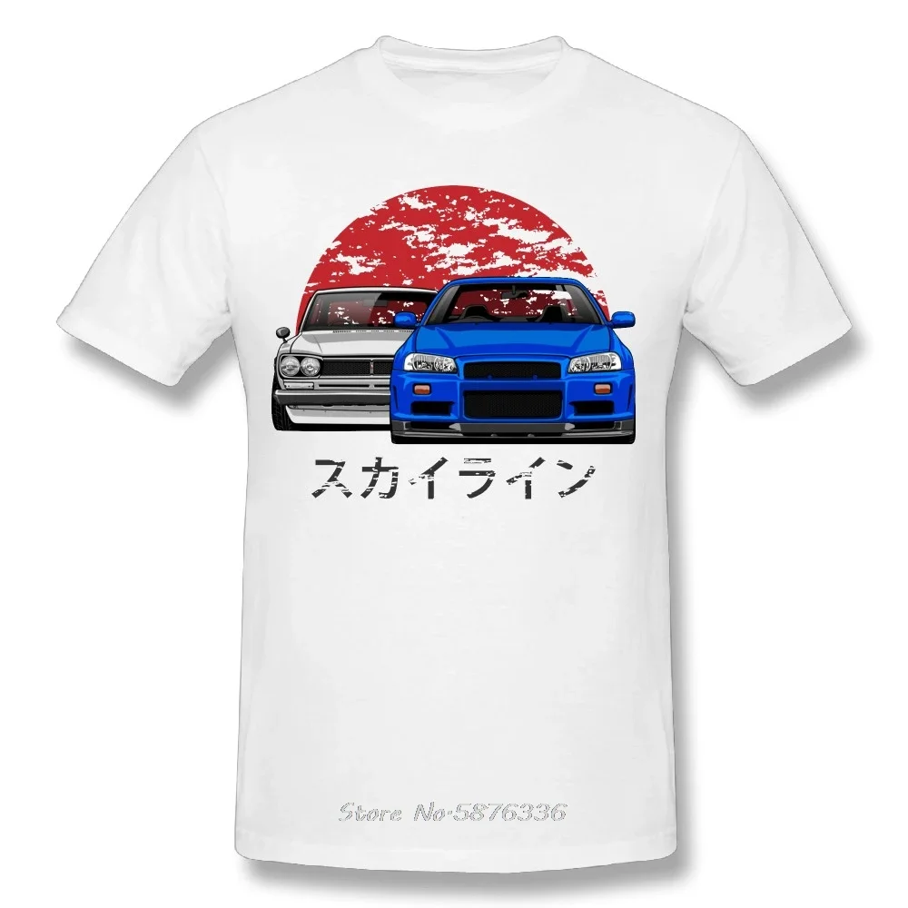 Новое поступление GTR футболка с изображением автомобиля Мужская футболка Skyline R34 Hakosuka летняя стильная пользовательская хлопковая Футболка мужские футболки