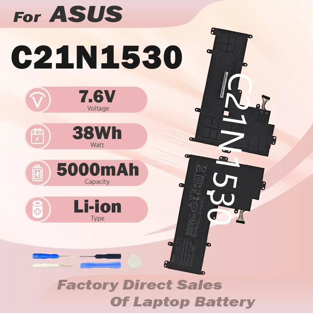 C21N1530 Laptop Battery For ASUS Chromebook C202 C202SA C202SA-2A C202SA-YS02 Series 2ICP134/59/4 7.6V 38Wh 5000mAh