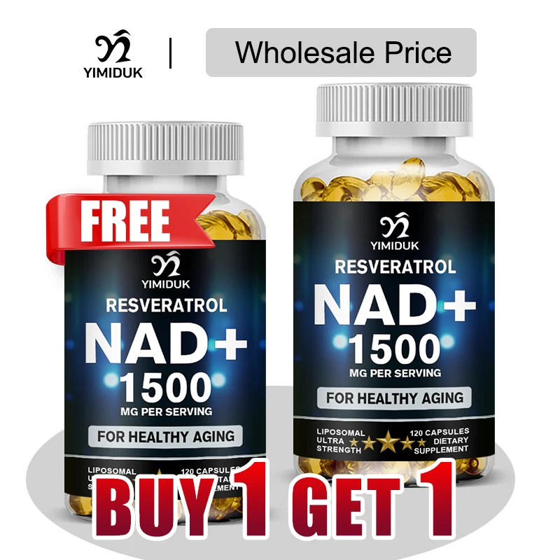 Buy 1 Get 1 Free! NAD 1500mg Capsules, Support Cellular Energy, Boosts Metabolism, Cognitive Function & Healthy Aging, Non-GMO