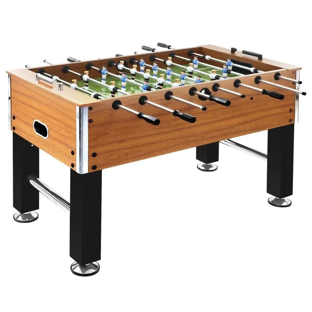 60kg Football Table - Steel, 140x74.5x87.5 cm, Light Brown & Black Game Table