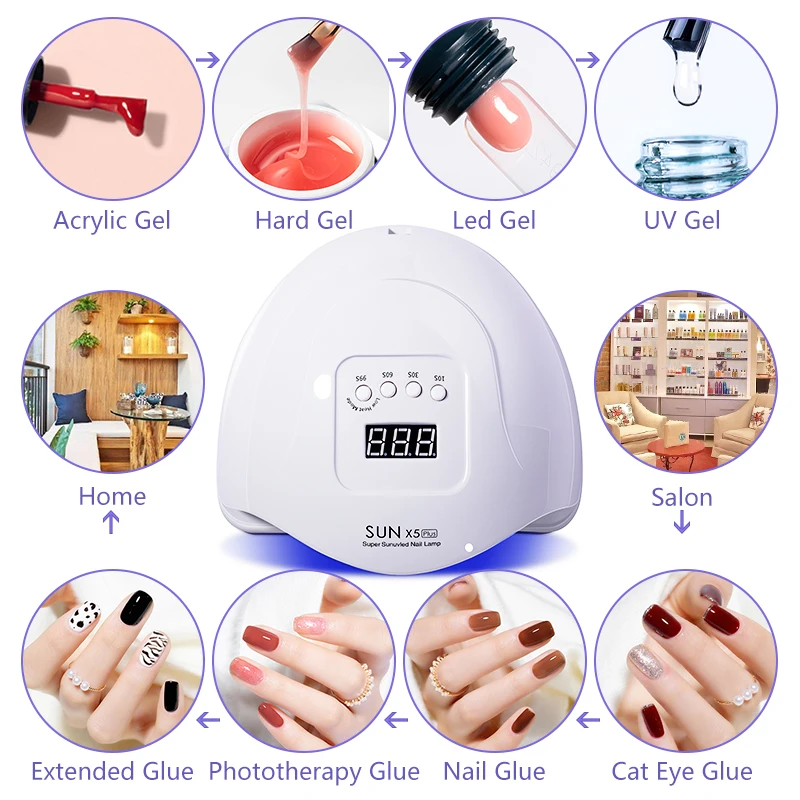 120 W UV LED Lamp for Nails 36 LEDS Professional Drying Gel Polish Drying Lamps With USB Smart Timer Sun Nail Art Manicure Tools