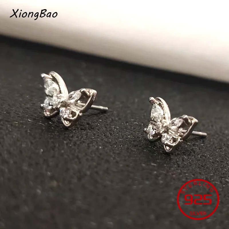 

Girls Fashion Metal Chain Boucle D'oreille Jewelry Gifts 2026 Korean Elegant Cute Rhinestone Butterfly Stud Earrings For Women