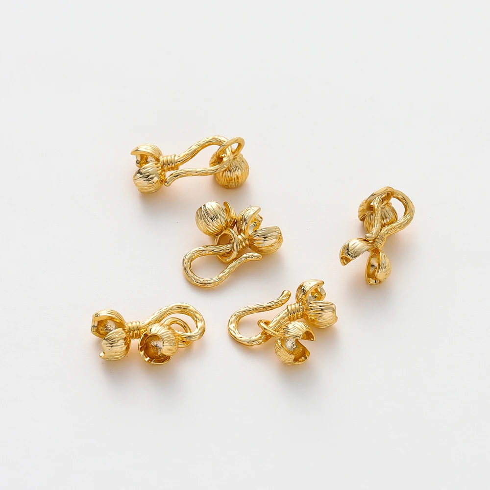 5Pcs Connector Clasps 14K/18K Gold Plated Brass Chili Shape Bracelet Necklace End clasp for DIY Jewelry Making Accessories