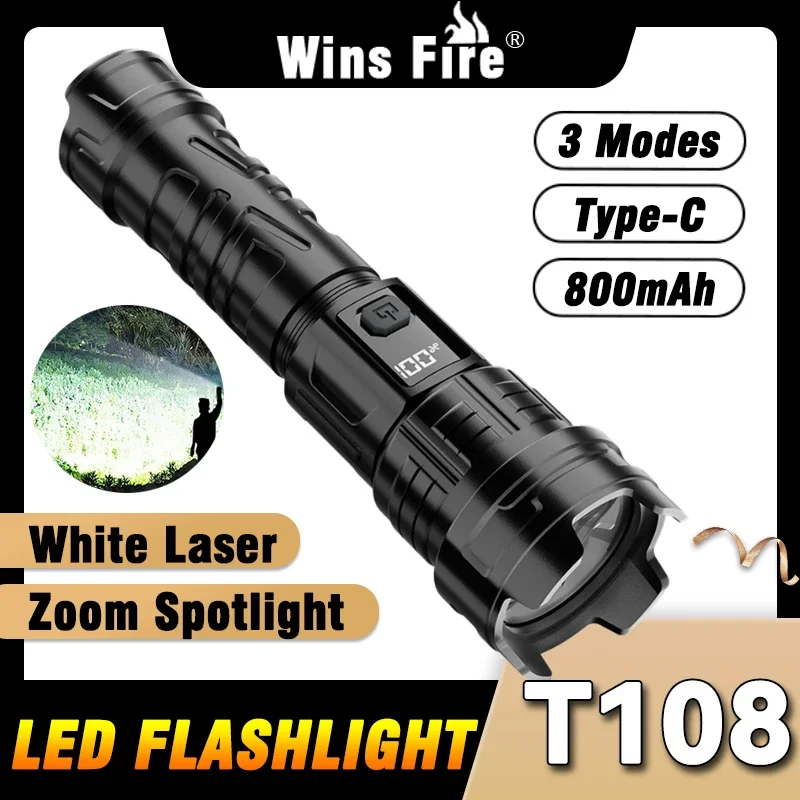 

High Power USB Rechargeable Led Flashlight Very Strong Spotlight Torch Portable 3 Modes Emergency Lighting for Camping Hiking