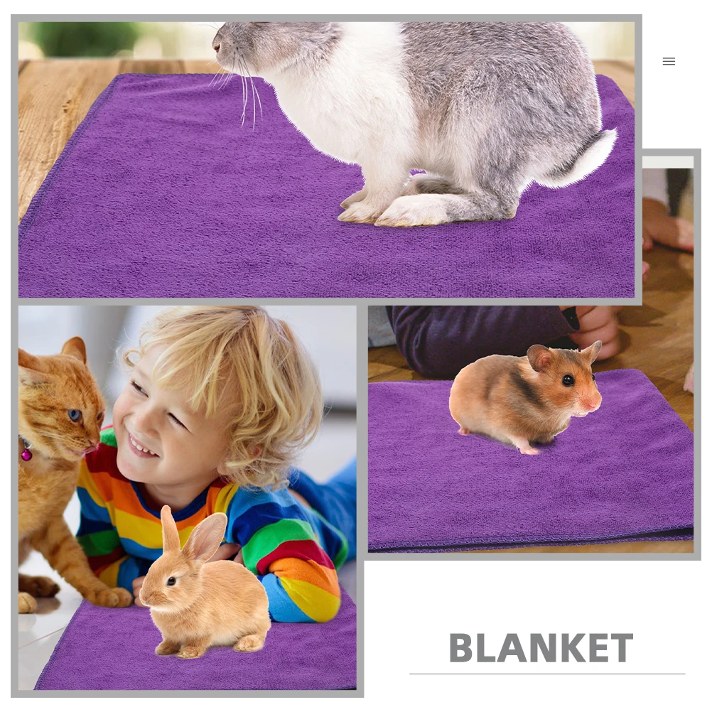 

5pcs Pet Blankets For Small Animals Washable Soft Guinea Pig Cage Liners Comfortable Sleep Mat Warm Bedding Reusable Animal