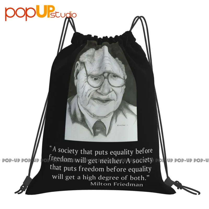 Milton Friedman Conservative Libertarian Free Market Hero Drawstring Bags Gym Bag Print Sports Bag