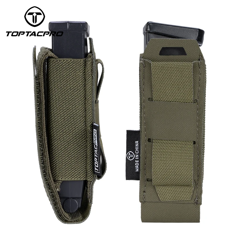 TOPTACPRO Tactical Mag Pouch LSR 9mm Mag Carrier Fast release Expandable MOLLE 8501