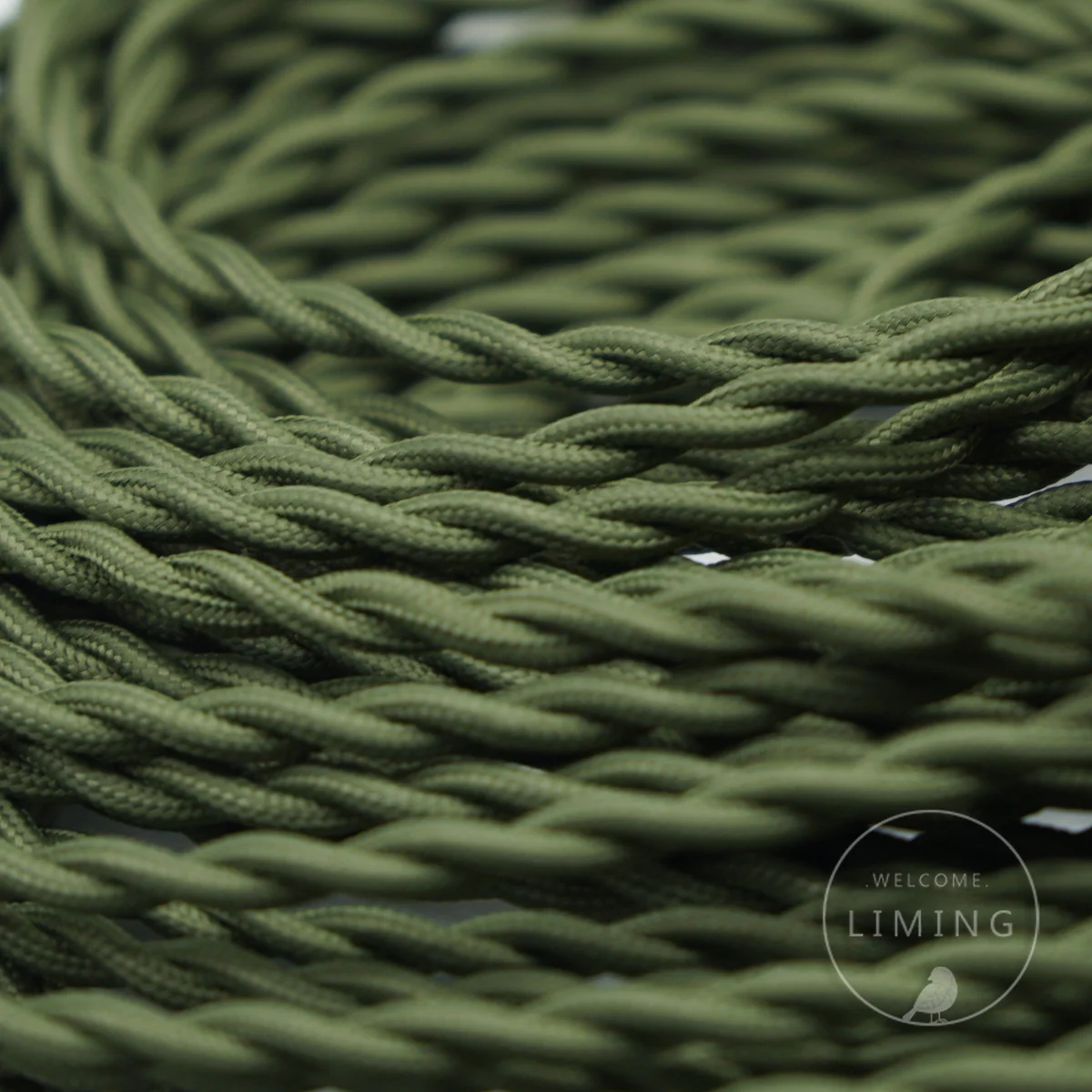 

2x0.75 ARMY GREEN Twisted Wire Twisted Cable Retro Braided Electrical Wire Fabric Wire DIY Pendant Lamp Wire Vintage Lamp Cord