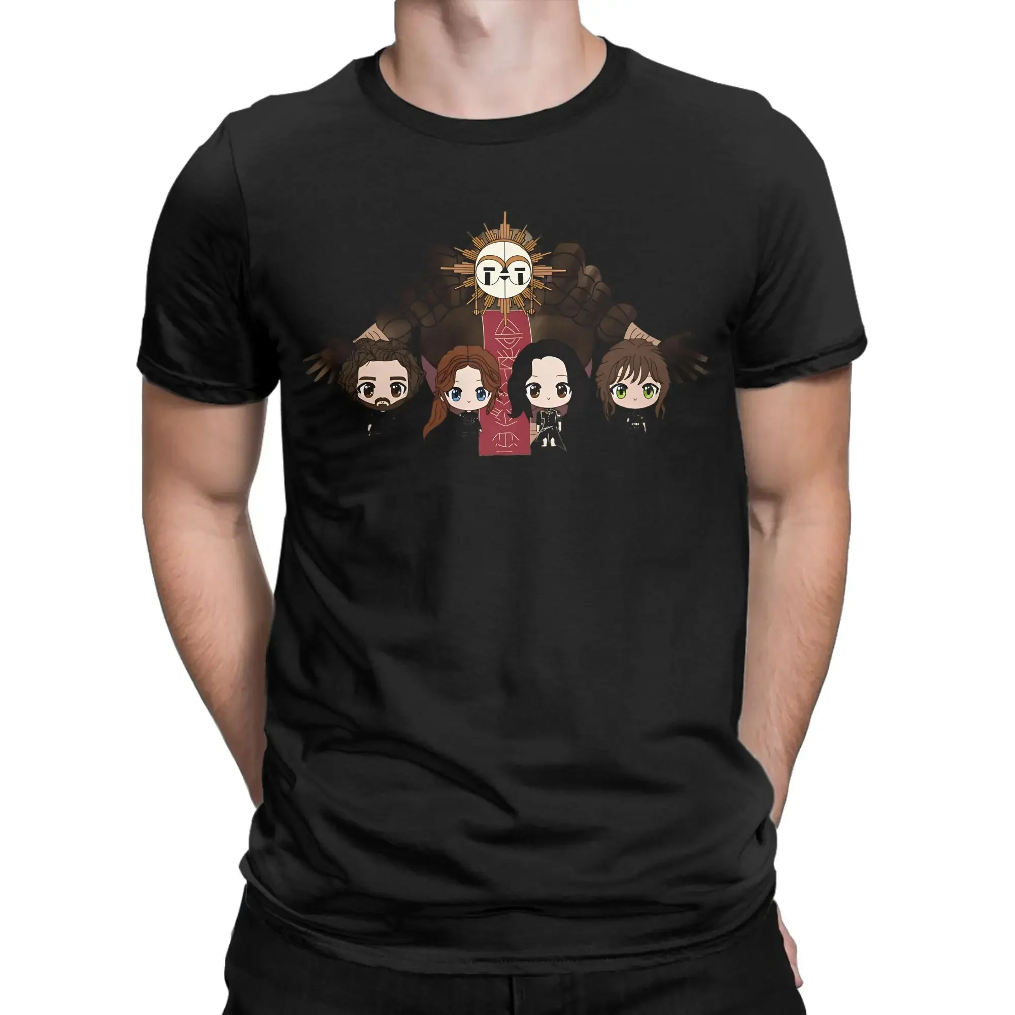 Men T-Shirts Chibi Lune Clair Obscur Expedition 33 Casual 100% Cotton Tee Shirt Short Sleeve  T Shirt Crewneck Clothes Plus Size