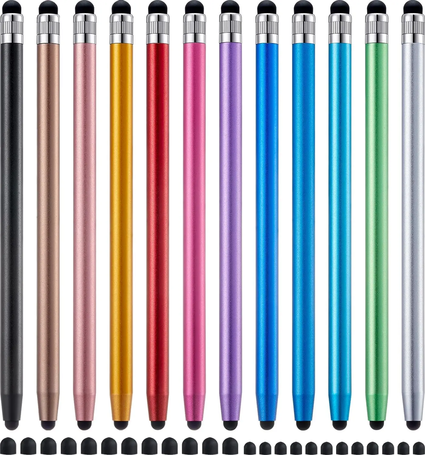 

12 Pcs 2-in-1 Stylus Pen for Touch Screens, High Precision & Sensitivity for iPad iPhone Android Tablets Smartphones