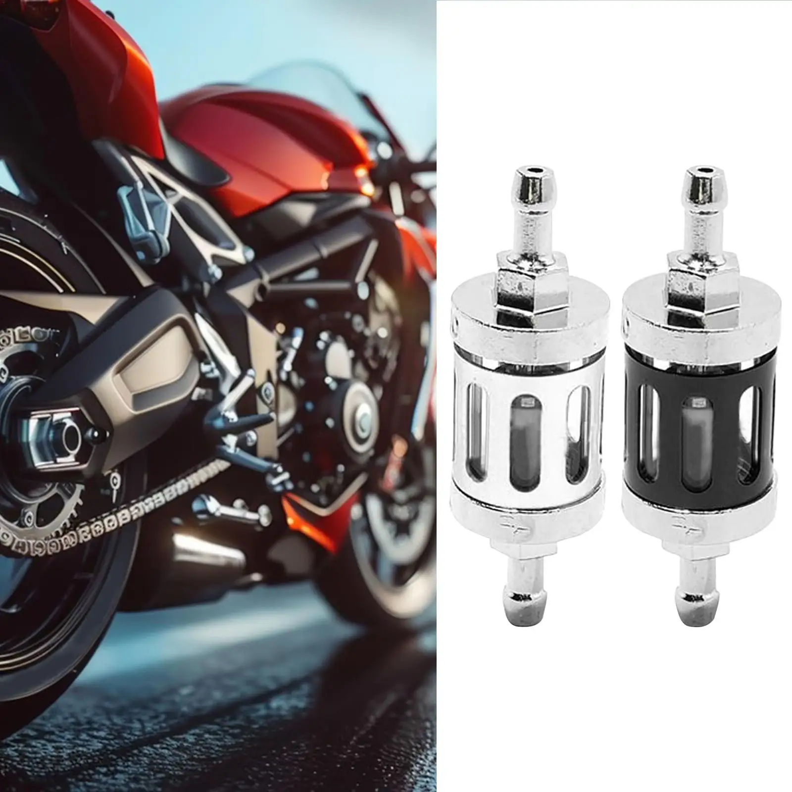 

Motorcycle Engine Oil Filter 8mm Inline Oil Filter Metal Motorcycle Parts For Scooter Dirt Bike ATV Snowmobile Modification