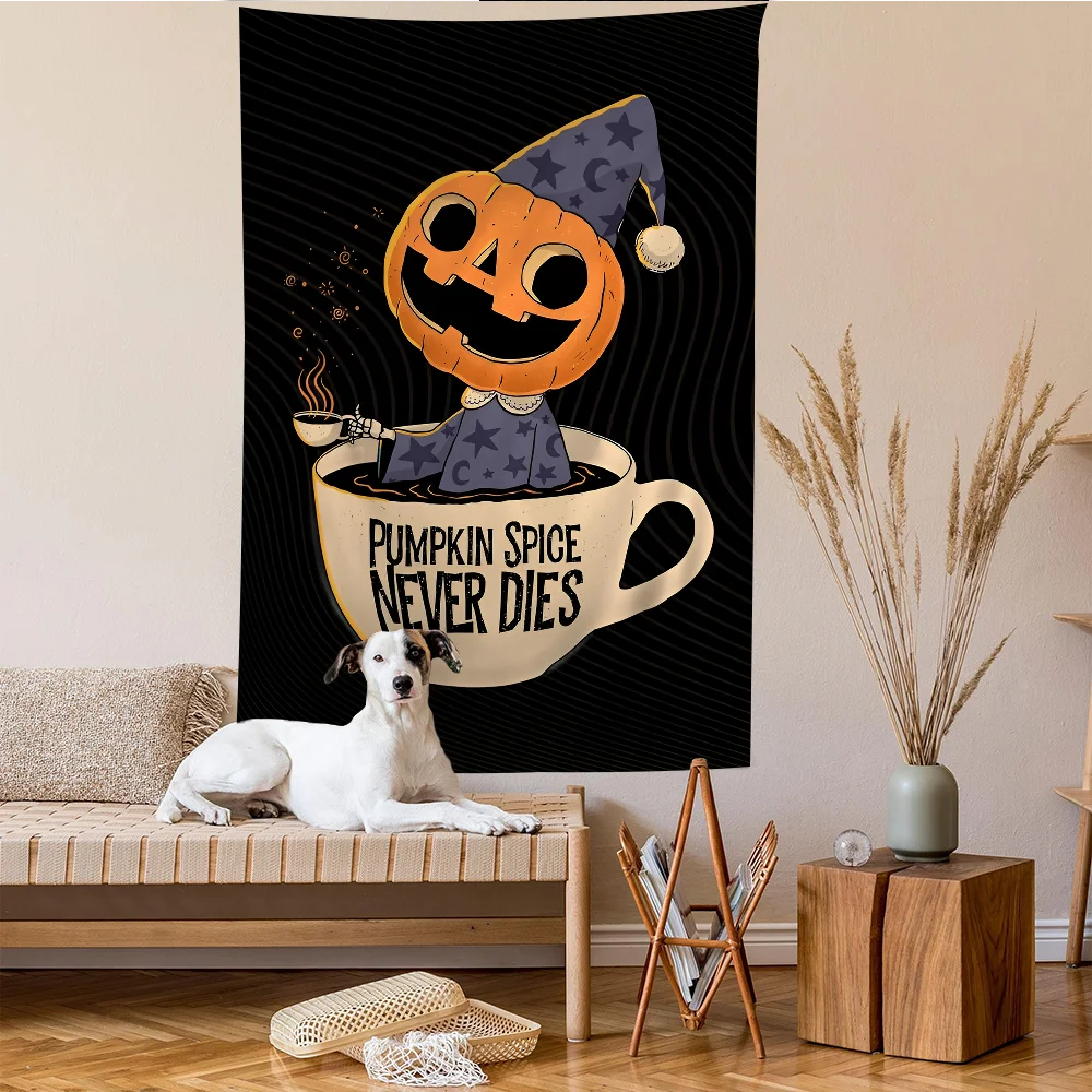 

Dark Halloween Black Cat Ghost Colorful Tapestry Wall Hanging Bohemian Wall Tapestries Mandala Wall Art Decor