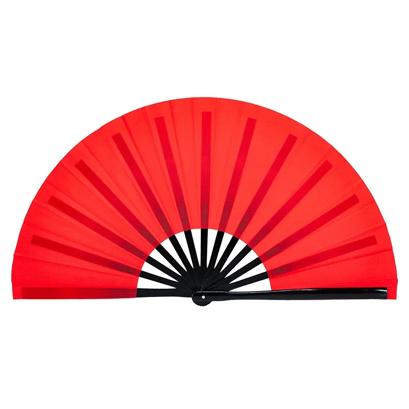 Kun Master 34 Cm  Bamboo Chinese Kung Fu Tai Chi Fan With Red Cover Black Staves