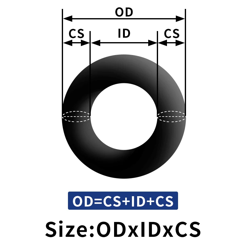 10 قطعة/الوحدة النتريل المطاط الأسود NBR 70A O-حلقة CS2.4mm OD52/55/60/62/65/70/75/80/85/90/95/100 مللي متر O حلقة طوقا النفط مقاوم للماء