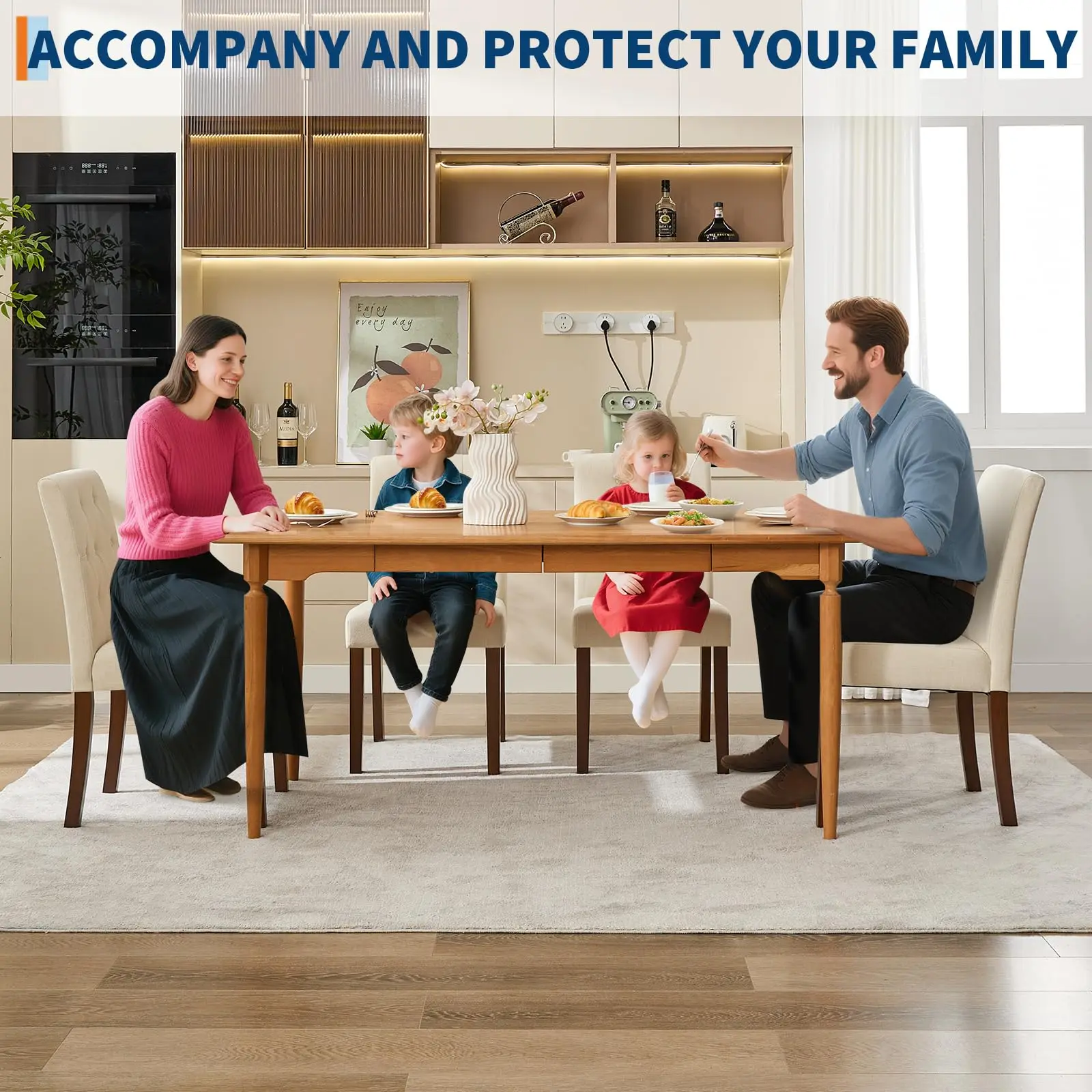 مجموعة كراسي تناول الطعام مكونة من كراسي غرفة العشاء المنجدة من بارسونز وكراسي المطبخ القماشية مع حواف رأس الأظافر/أرجل خشبية قوية وP #5